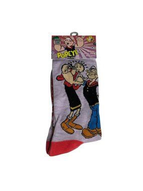 Popeye Olive Oyl Purple Crew Socks Cartoon Graphic Women’s One Size NWT